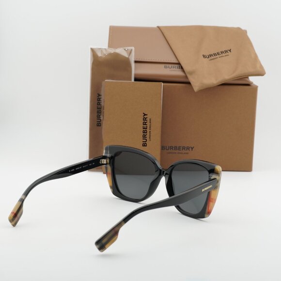 Burberry BE4393 405587 Cat Eye Sunglasses - Black/Vintage Check/Grey main image 10